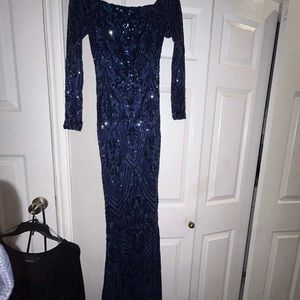 navy blue prom dress